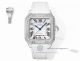 AAA Swiss Cartier Santos Diamond Bezel Pink Leather Strap Couple Watch (8)_th.jpg